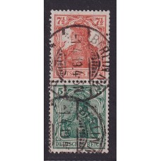 ALEMANIA 1917 ESTAMPILLAS SE-TENANT ZUSAMMENDRUCKE USADA QUE ES MUCHO MAS ESCASA MI S3 30 EUROS